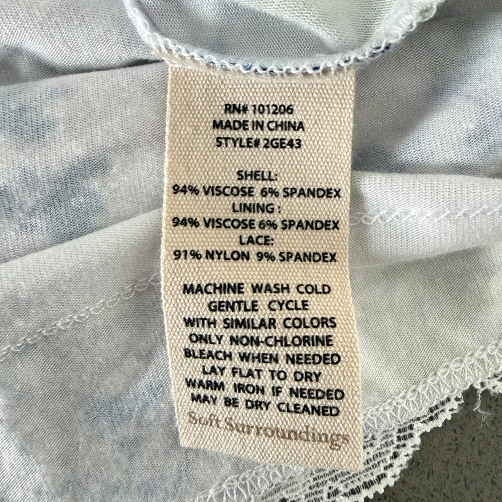 Soft Surroundings Tranquility Bamboo Robe & Nightgown M Soft Floral Sleepwear - Picture 11 of 15